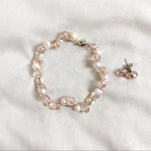 Free Jewelry Crystal beads bracelet w/ earrings